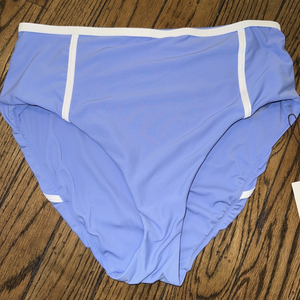 Calia High Rise High Leg Blue Bikini Bottom Medium NWT Athletic‎ Coverage